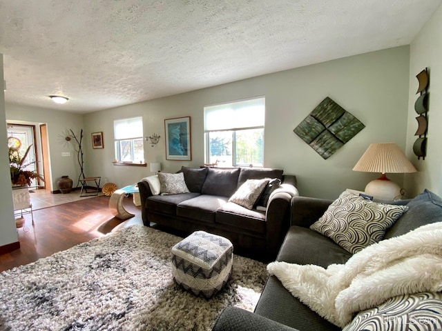 101-103 Juliet St, Marquette, MI 49855 - living area featuring wood finished floors and a textured ceiling