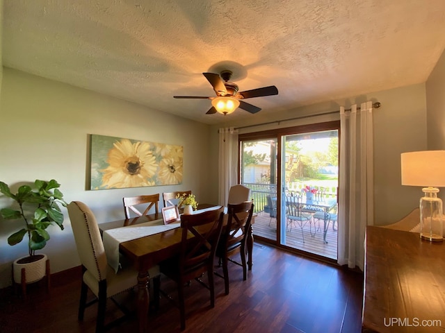 101-103 Juliet St, Marquette, MI 49855 - dining space with wood finished floors, a textured ceiling, and a ceiling fan