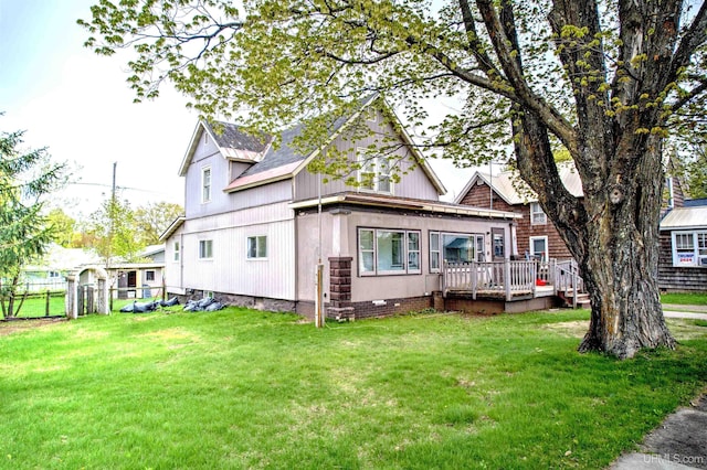 746 Maurice St, Ishpeming, MI 49849 - view of front of house featuring a deck and a shingled roof