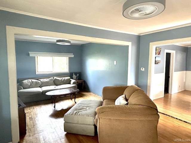 746 Maurice St, Ishpeming, MI 49849 - living area featuring ornamental molding and wood-type flooring