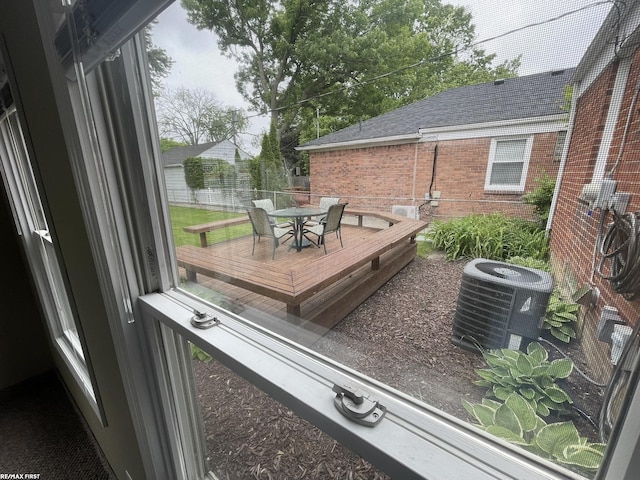 2029 Manchester Rd, Grosse Pointe Woods, MI 48236 - deck with cooling unit and outdoor dining area