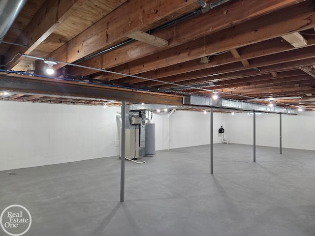 53340 Washington St, New Baltimore, MI 48047 - unfinished basement with water heater