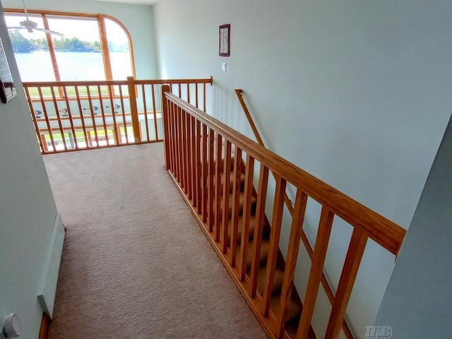 1750 Castleview Ct, Gladwin, MI 48624 - corridor featuring carpet and a water view