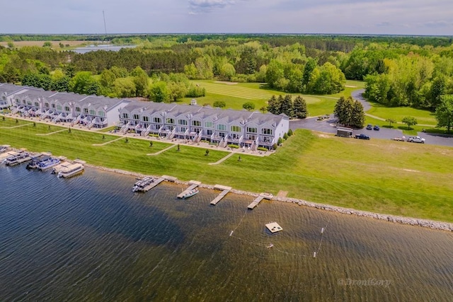 1750 Castleview Ct, Gladwin, MI 48624 - drone / aerial view of a large body of water and a forest