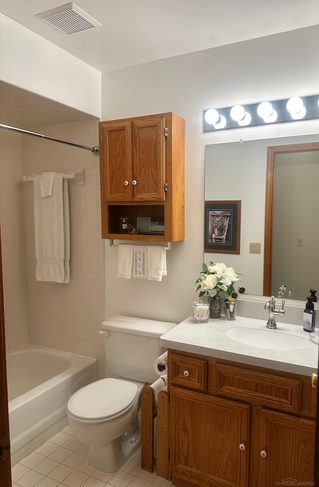 5408 Holy Cross Ct, Warren, MI 48091 - full bath featuring vanity, tile patterned flooring, toilet, and washtub / shower combination