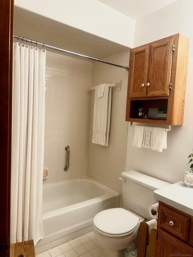 5408 Holy Cross Ct, Warren, MI 48091 - bathroom with shower / tub combo, toilet, tile patterned flooring, and vanity