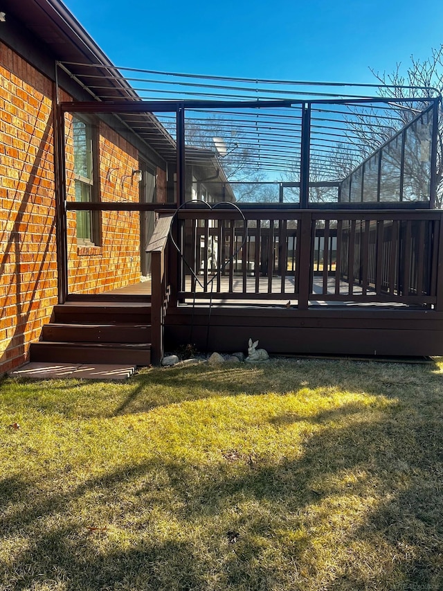 5408 Holy Cross Ct, Warren, MI 48091 - wooden terrace with a yard