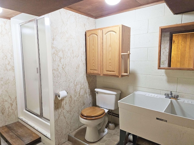 3045 W Birch Dr, Bay City, MI 48706 - bathroom with toilet, a shower stall, and vanity