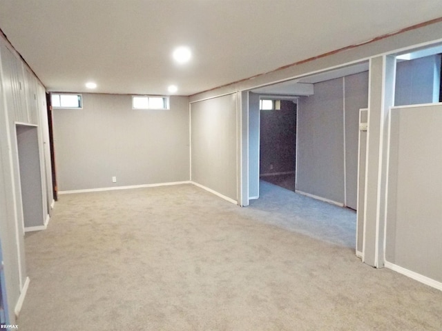 21102 Lancaster St, Harper Woods, MI 48225 - basement with carpet floors, recessed lighting, and baseboards