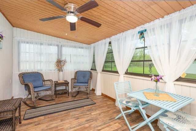 4449 S M 18 Hwy, Beaverton, MI 48612 - sunroom / solarium with wooden ceiling, vaulted ceiling, healthy amount of natural light, wood finished floors, and a deck