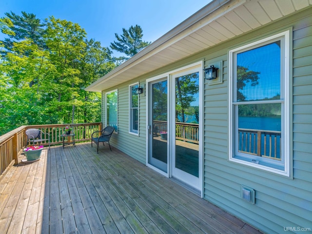 217 Shoreline Dr, Negaunee, MI 49866 - view of wooden deck