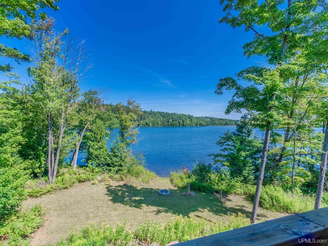 217 Shoreline Dr, Negaunee, MI 49866 - water view featuring a heavily wooded area