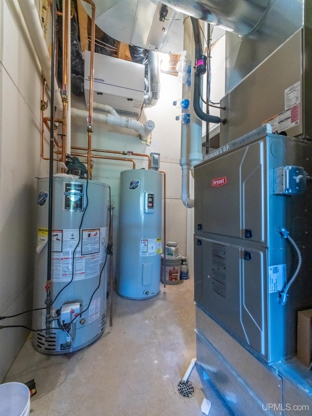 217 Shoreline Dr, Negaunee, MI 49866 - utility room with water heater, gas water heater, and heating unit