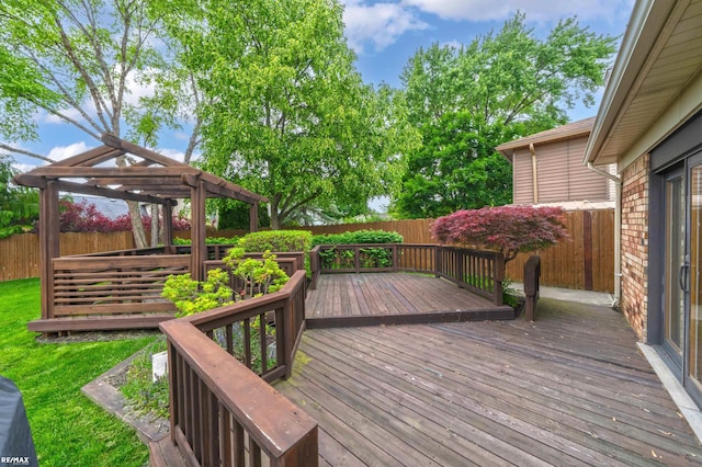 39067 Baroque Blvd, Clinton Township, MI 48038 - deck featuring a fenced backyard and a pergola