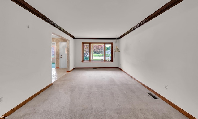 39067 Baroque Blvd, Clinton Township, MI 48038 - unfurnished room with ornamental molding, baseboards, and carpet