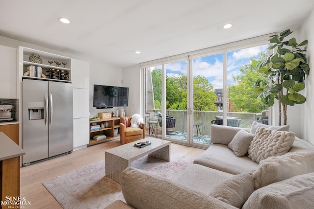 2638 John R St, Detroit, MI 48201 - living area with light wood-type flooring and recessed lighting