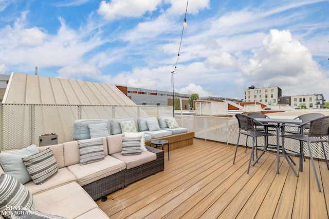 2638 John R St, Detroit, MI 48201 - wooden deck featuring an outdoor hangout area