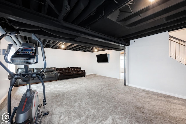 229 Mussey St, Romeo, MI 48065 - workout room with carpet floors and baseboards