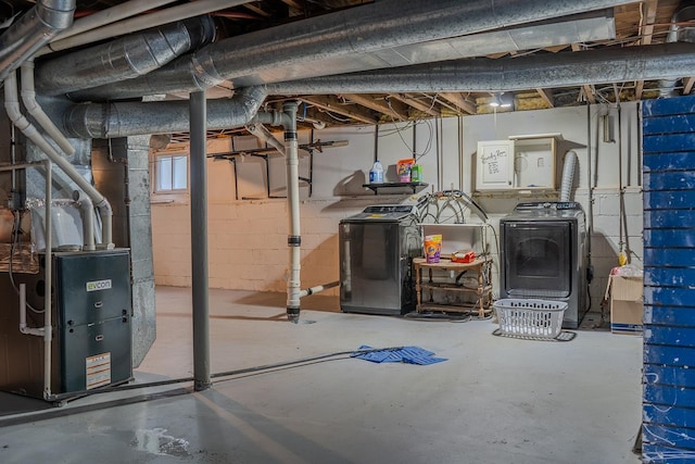 2129 N Clinton St, Saginaw, MI 48602 - unfinished below grade area with independent washer and dryer and heating unit