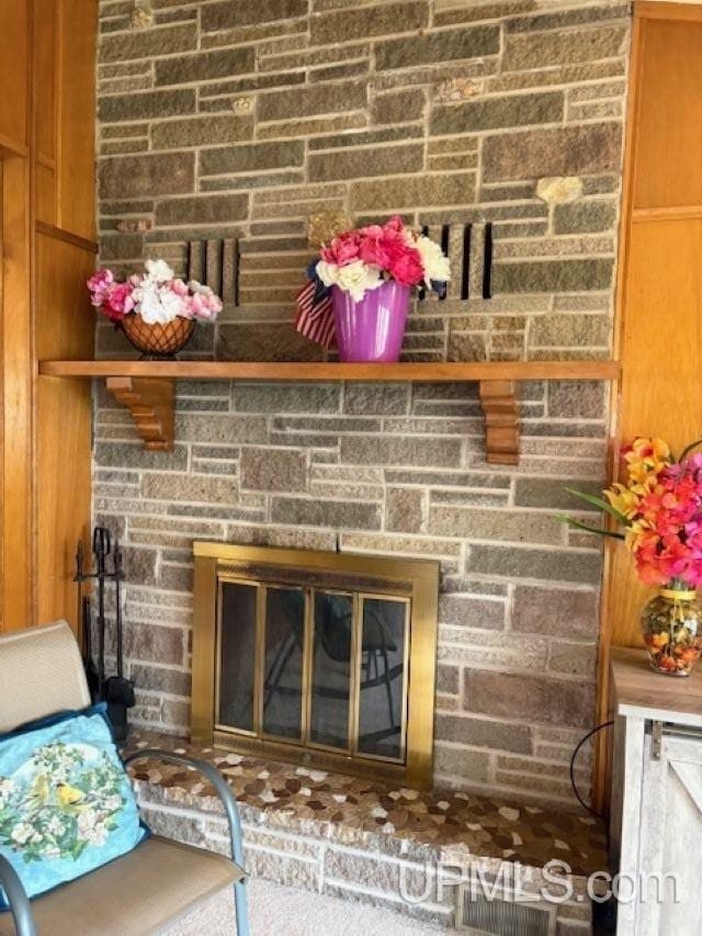 406 3rd Ave, Wakefield, MI 49968 - detailed view of a stone fireplace