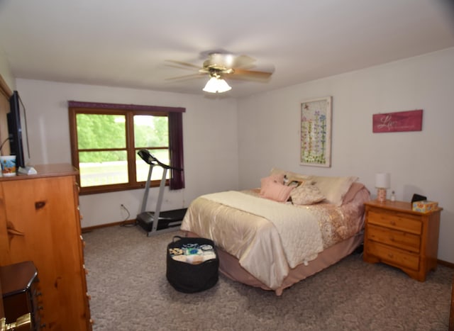 3850 Mando Ct, Coleman, MI 48611 - bedroom with carpet, baseboards, and ceiling fan