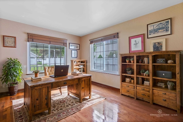 48816 Point Lakeview Dr, Chesterfield Twp, MI 48047 - office space featuring baseboards, healthy amount of natural light, and wood finished floors