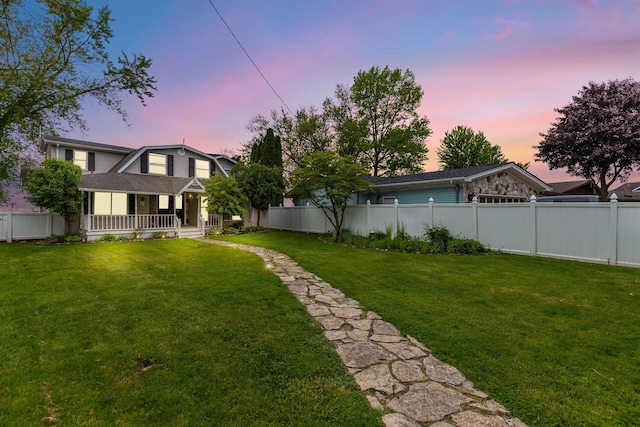 48816 Point Lakeview Dr, Chesterfield Twp, MI 48047 - yard at dusk featuring a porch