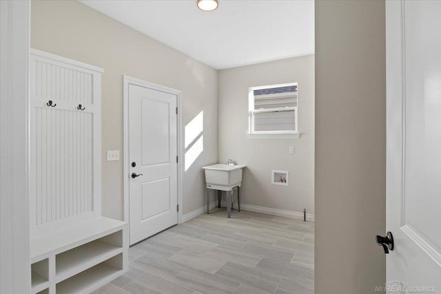 27633 Maryjane Ln E, Chesterfield Twp, MI 48047 - mudroom with baseboards and a sink