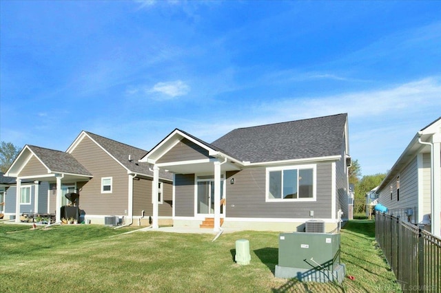 27645 Maryjane Ln E, Chesterfield Twp, MI 48047 - rear view of house with entry steps and central AC unit