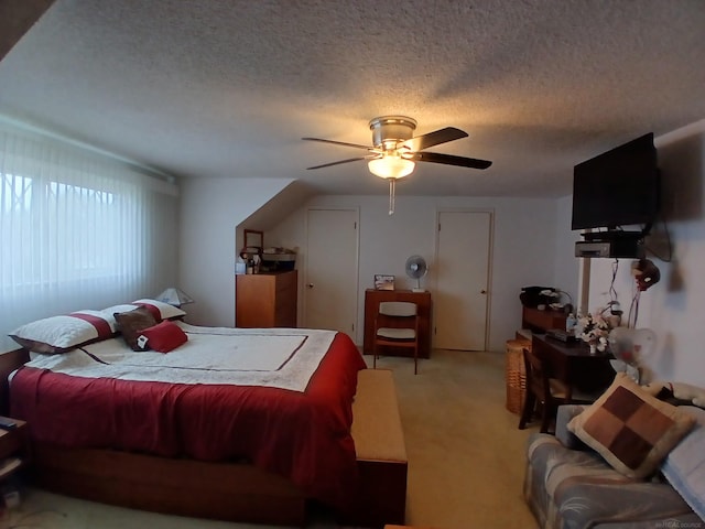 22460 La Von St, Saint Clair Shores, MI 48081 - bedroom featuring light carpet, a textured ceiling, and a ceiling fan