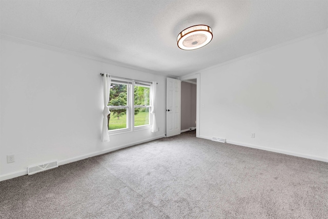 1371 Sturdevant St, Kimball, MI 48074 - empty room featuring carpet, ornamental molding, baseboards, and a textured ceiling