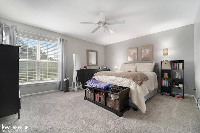 56214 Troon Dr, Shelby Twp, MI 48316 - bedroom with carpet, baseboards, and ceiling fan