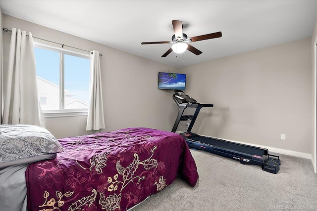 29696 Kevin Rd, New Baltimore, MI 48051 - carpeted bedroom with baseboards and ceiling fan