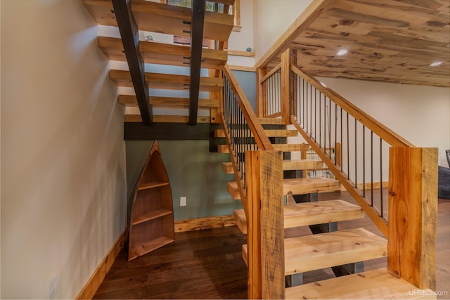 509 Red Rd, Michigamme, MI 49861 - stairs with wood finished floors and baseboards