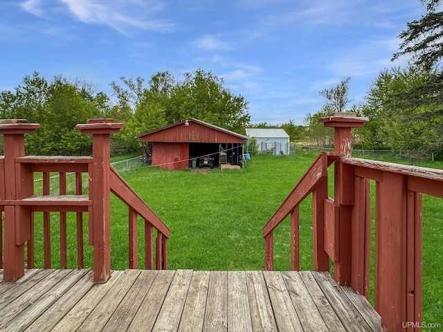 W5624 County Road 388th Rd, Hermansville, MI 49847 - wooden deck with a lawn