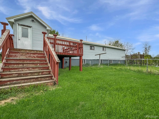 W5624 County Road 388th Rd, Hermansville, MI 49847 - rear view of property featuring a wooden deck