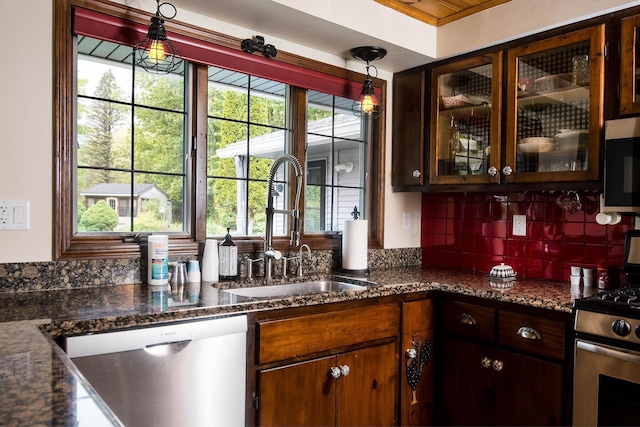 37207 27 Mile Rd, Roads, Lenox, MI 48048 - bar featuring appliances with stainless steel finishes, a sink, and plenty of natural light