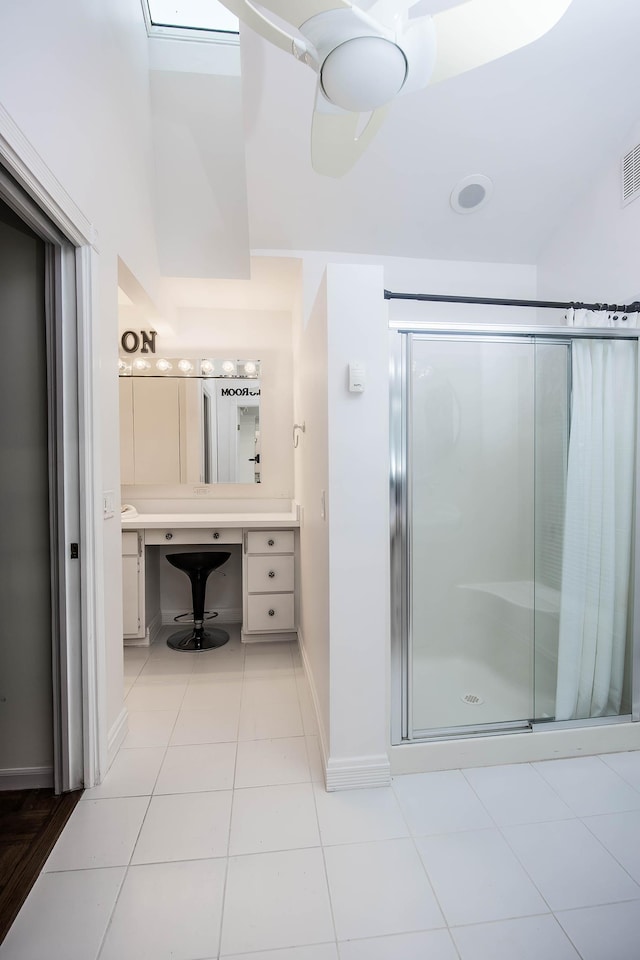 37207 27 Mile Rd, Roads, Lenox, MI 48048 - full bathroom with a shower stall, baseboards, tile patterned floors, and vanity