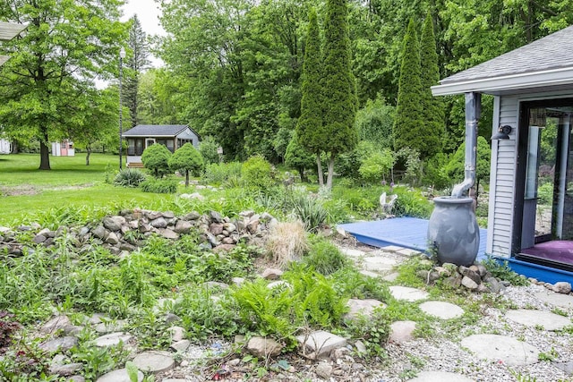 37207 27 Mile Rd, Roads, Lenox, MI 48048 - view of grassy yard with a wooden deck
