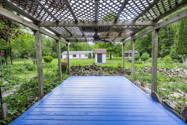 37207 27 Mile Rd, Roads, Lenox, MI 48048 - deck featuring a pergola and a yard