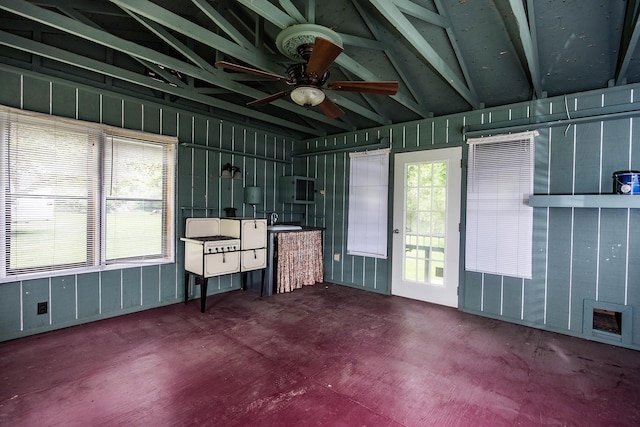 37207 27 Mile Rd, Roads, Lenox, MI 48048 - unfurnished sunroom with vaulted ceiling and plenty of natural light
