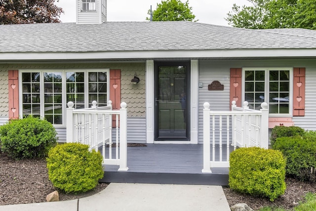 37207 27 Mile Rd, Roads, Lenox, MI 48048 - entrance to property with a shingled roof and a chimney