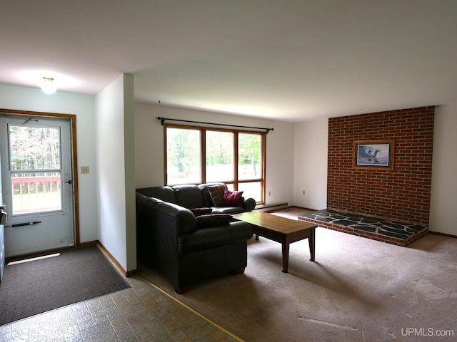 26514 Hendrickson Rd, Calumet, MI 49913 - living area with baseboards and a baseboard radiator