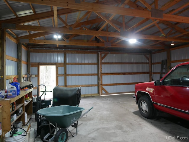 26514 Hendrickson Rd, Calumet, MI 49913 - garage featuring metal wall
