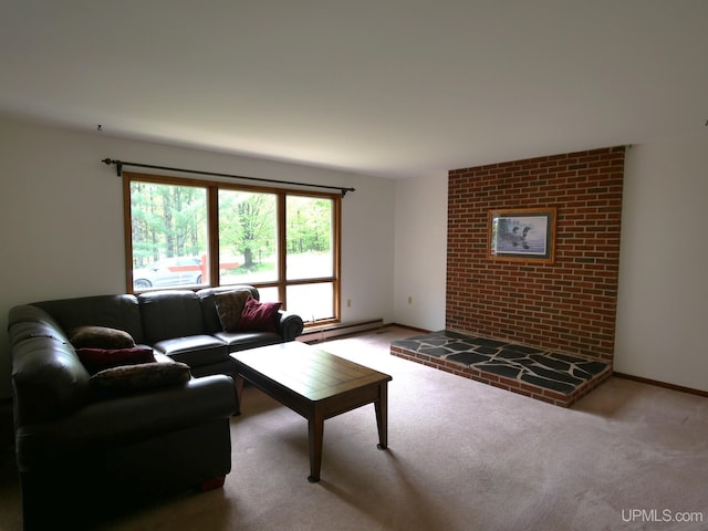 26514 Hendrickson Rd, Calumet, MI 49913 - living area with baseboard heating and carpet