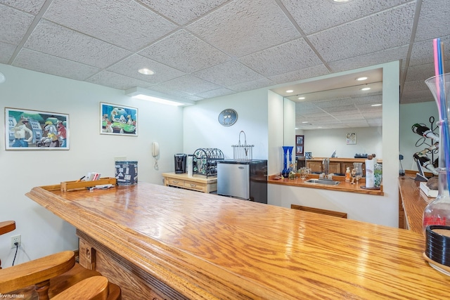 518 Lexington Dr, Rochester Hills, MI 48307 - dining room with a paneled ceiling, recessed lighting, and bar area