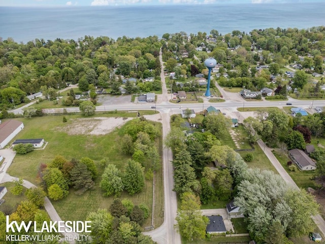7184 Baker Rd, Worth Twp, MI 48450 - aerial view of property's location featuring a nearby body of water and a tree filled landscape