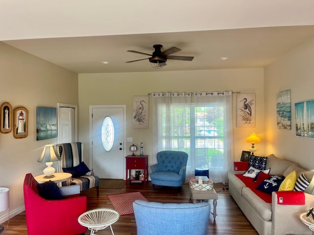 727 Townsend Dr, Algonac, MI 48001 - living area featuring wood finished floors and ceiling fan