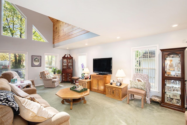 8735 Blackberry Ln, Port Austin, MI 48467 - carpeted living area featuring recessed lighting