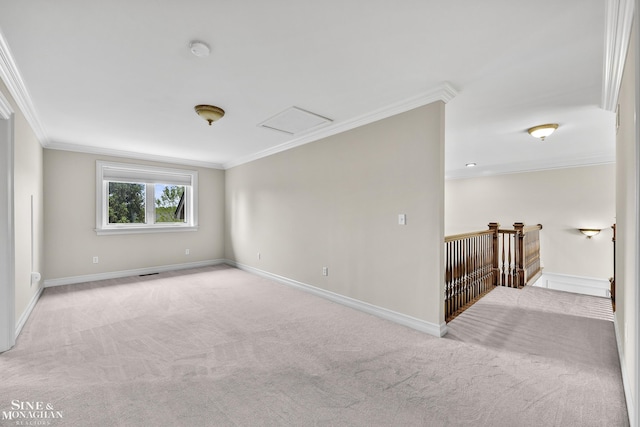 26898 Alderman Ct, Harrison Twp, MI 48045 - spare room with crown molding, carpet, a smoke detector, and baseboards